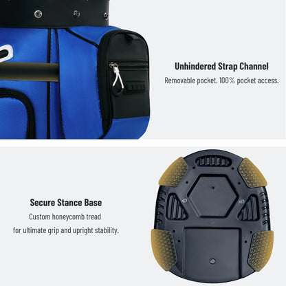 Unihimal Hive Vault Golf Cart Bag 14-Way, Premium Full Length Golf Bag for Men with Magnetic Leather Pocket, Handles and Rain Cover Fathersdaygift