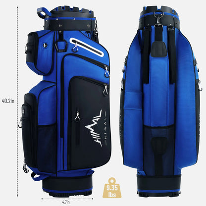 Unihimal Hive Vault Golf Cart Bag 14-Way, Premium Full Length Golf Bag for Men with Magnetic Leather Pocket, Handles and Rain Cover Fathersdaygift