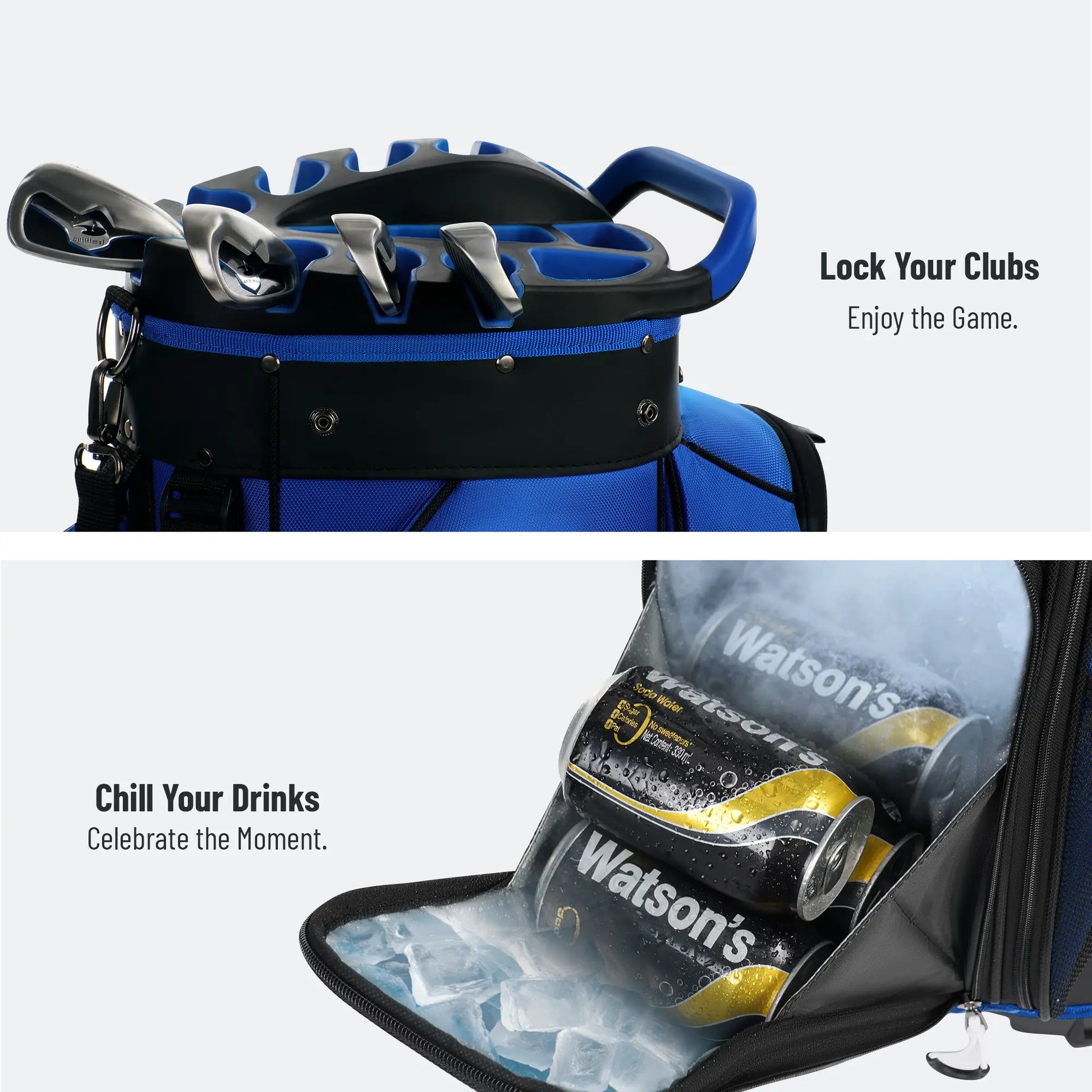 Unihimal Hive Vault Golf Cart Bag 14-Way, Premium Full Length Golf Bag for Men with Magnetic Leather Pocket, Handles and Rain Cover Fathersdaygift