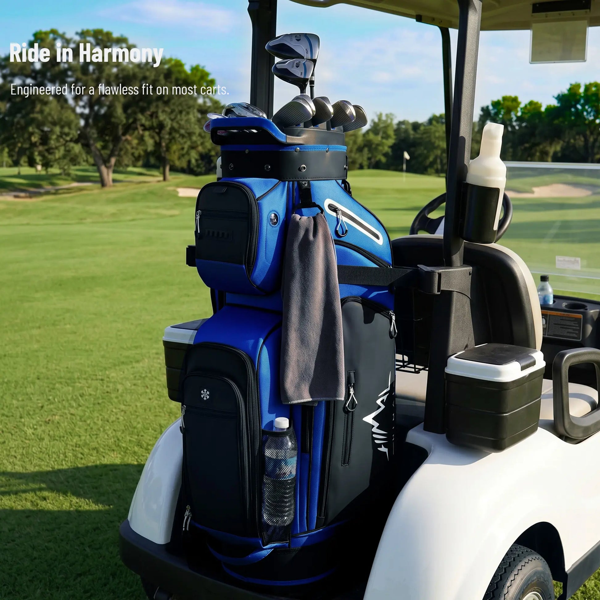 Unihimal Hive Vault Golf Cart Bag 14-Way, Premium Full Length Golf Bag for Men with Magnetic Leather Pocket, Handles and Rain Cover Fathersdaygift