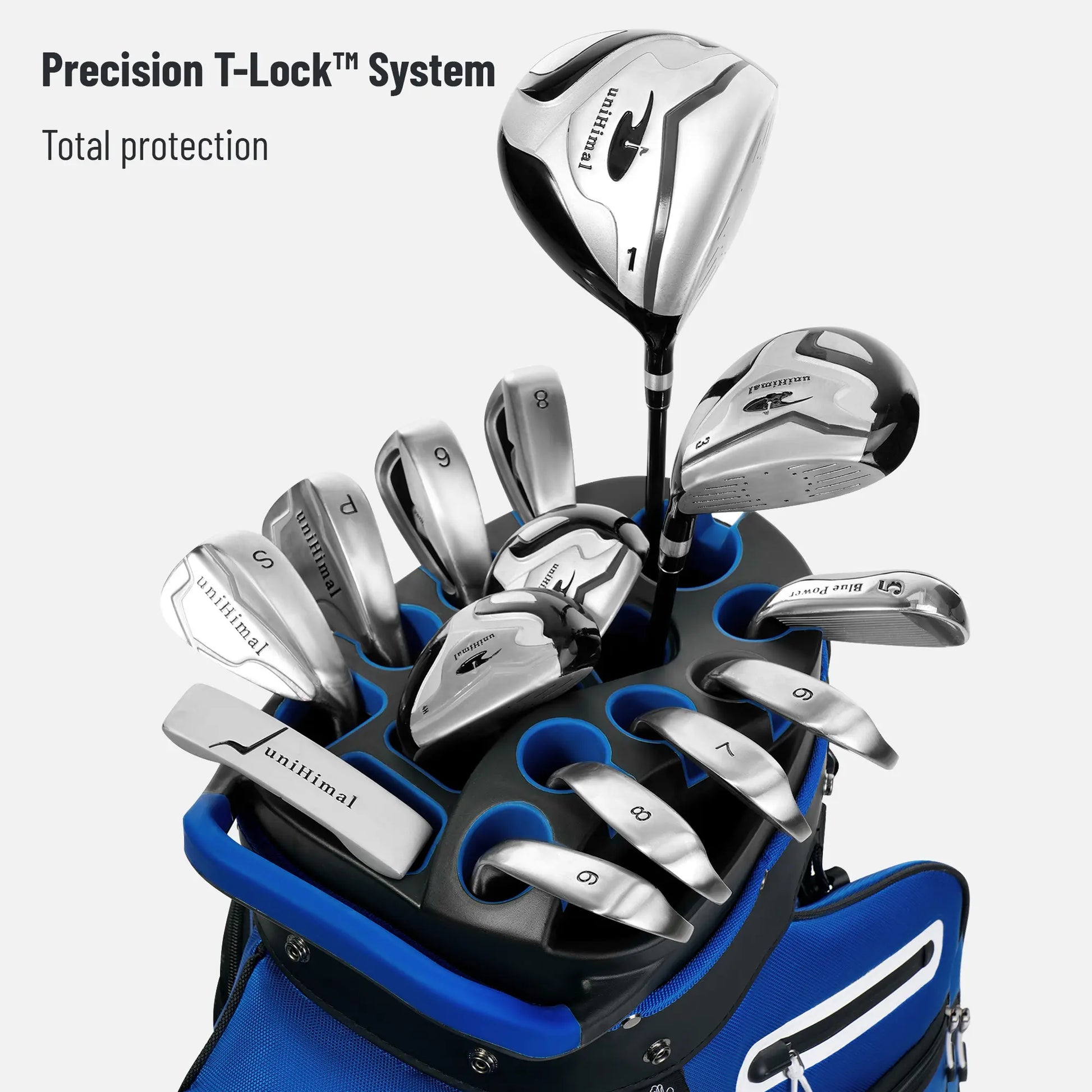 Unihimal Hive Vault Golf Cart Bag 14-Way, Premium Full Length Golf Bag for Men with Magnetic Leather Pocket, Handles and Rain Cover Fathersdaygift